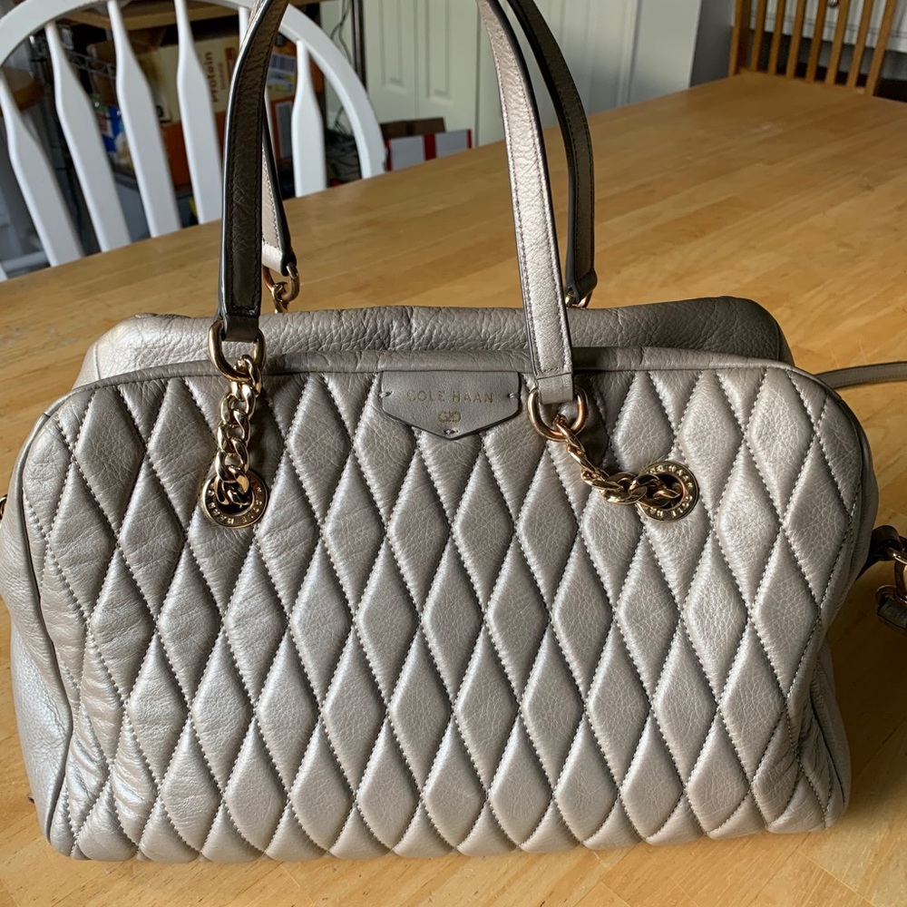 Vintage Cole Haan silver crossbody satchel